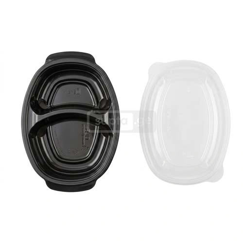 პლასტმასის თერმული კონტეინერი ორი განყოფილებით 1*100ც